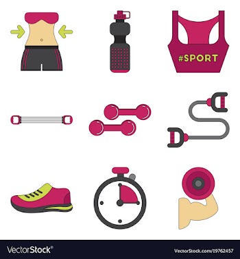 Set of icons in flat design fitness equipment vector image