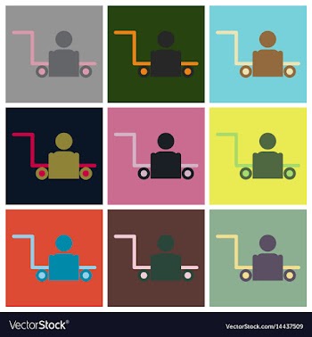 Set of icons in flat design for airport baggage vector image