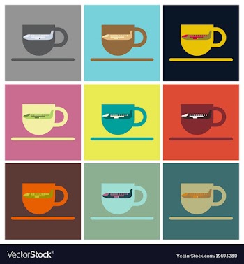 Set of icons in flat design for airport cup of vector image