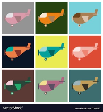 Set of icons in flat design for airport light vector image