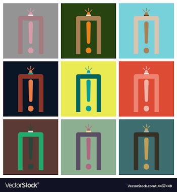 Set of icons in flat design for airport metal vector image