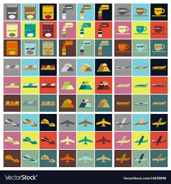 Set of icons in flat design for airport vector image