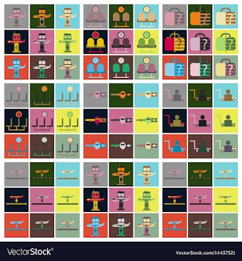 Set of icons in flat design for airport vector image