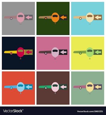 Set of icons in flat design for airport vector image