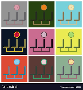 Set of icons in flat design for airport waiting vector image