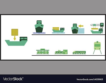 Set of icons in flat design for cargo vector image