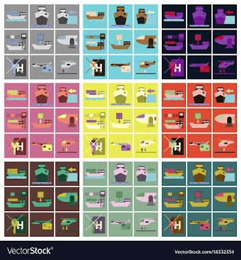 Set of icons in flat design for cargo vector image