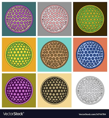 Set of icons in flat design golf ball vector image