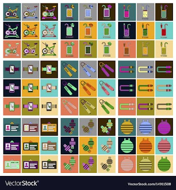 Set of icons in flat design gym equipment vector image