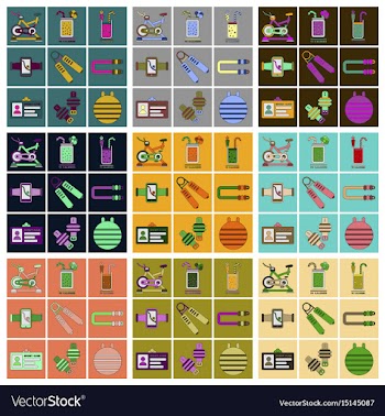Set of icons in flat design gym equipment vector image