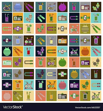 Set of icons in flat design gym equipment vector image