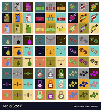 Set of icons in flat design gym vector image
