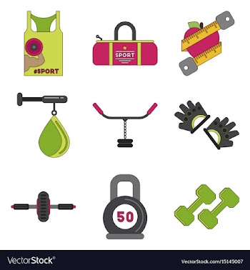 Set of icons in flat design gym vector image