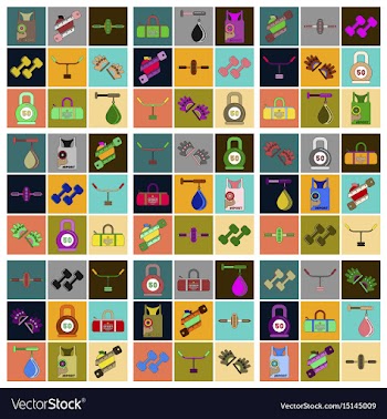 Set of icons in flat design gym vector image