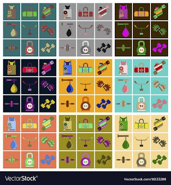 Set of icons in flat design gym vector image