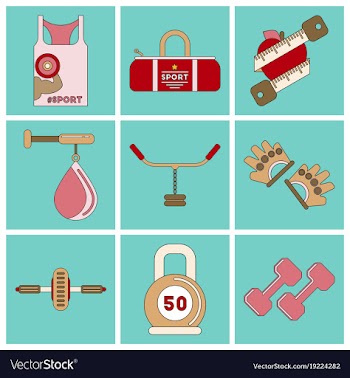 Set of icons in flat design gym vector image