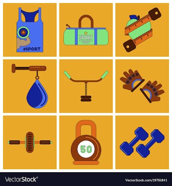Set of icons in flat design gym vector image