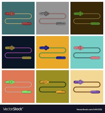 Set of icons in flat design jump rope vector image