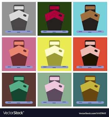 Set of icons in flat design ship vector image