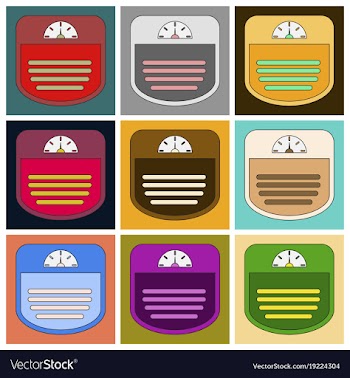 Set of icons in flat design sports scales vector image