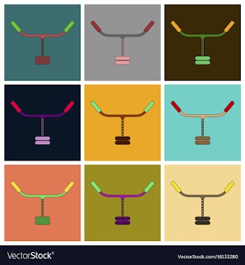 Set of icons in flat design sports simulator vector image