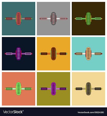 Set of icons in flat design sports simulator vector image