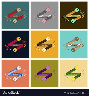 Set of icons in flat design weight loss logo vector image