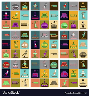Set of icons in flat design winter sport vector image