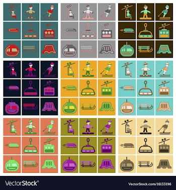 Set of icons in flat design winter sport vector image