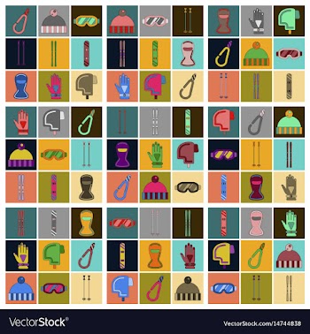 Set of icons in flat design winter sports outfit vector image