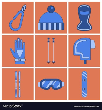 Set of icons in flat design winter sports outfit vector image