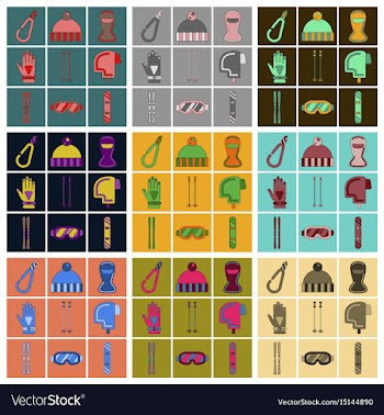 Set of icons in flat design winter sports outfit vector image