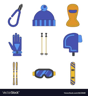 Set of icons in flat design winter sports outfit vector image