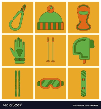 Set of icons in flat design winter sports outfit vector image