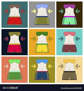 Set of icons in flat design woman body diet vector image