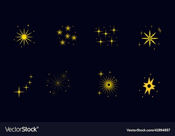 set of icons of sparkling stars
