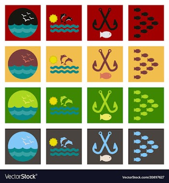Set of icons sea vector image
