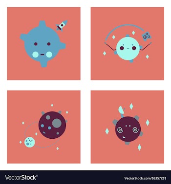 Set of icons space equipments on color background vector image