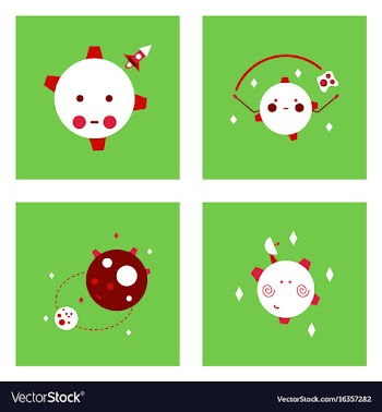 Set of icons space equipments on color background vector image