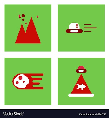 Set of icons space equipments on color background vector image