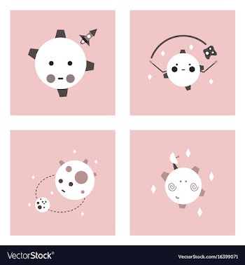 Set of icons space equipments on color background vector image