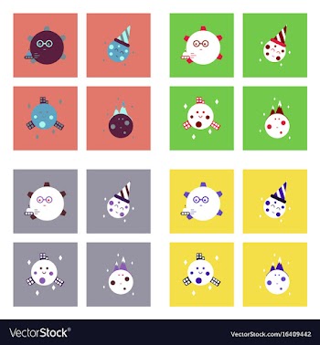 Set of icons space equipments on color background vector image