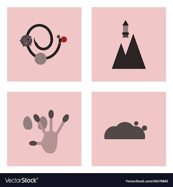 Set of icons space equipments on color background vector image