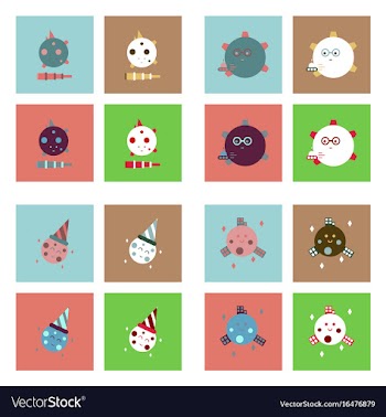 Set of icons space equipments on color background vector image