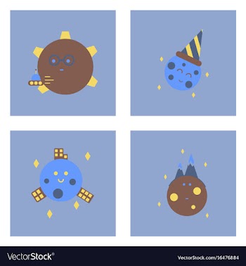 Set of icons space equipments on color background vector image