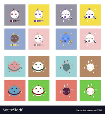 Set of icons space equipments on color background vector image