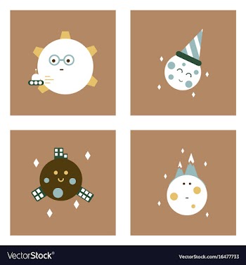 Set of icons space equipments on color background vector image