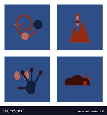 Set of icons space equipments on color background vector image