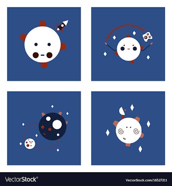 Set of icons space equipments on color background vector image