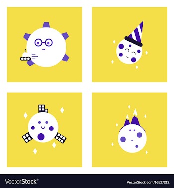 Set of icons space equipments on color background vector image